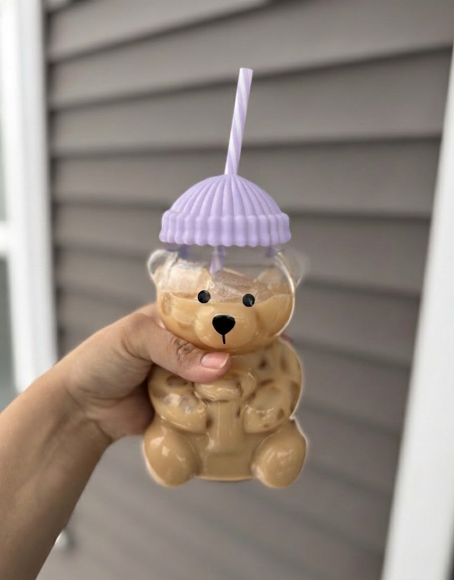 Glass Bear Cup - Lilac
