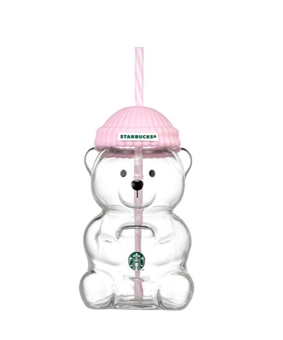Pink Starbies Glass Bear Cup (Pre-Order)