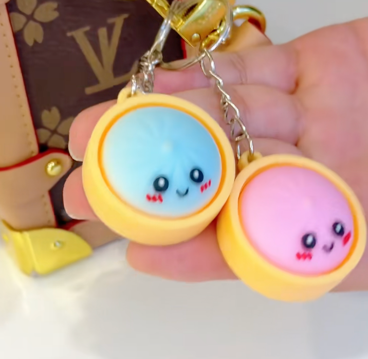 Dumpling Clicker Fidget Keychain